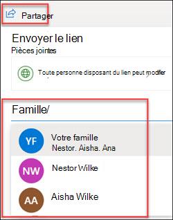 onedrive partagé