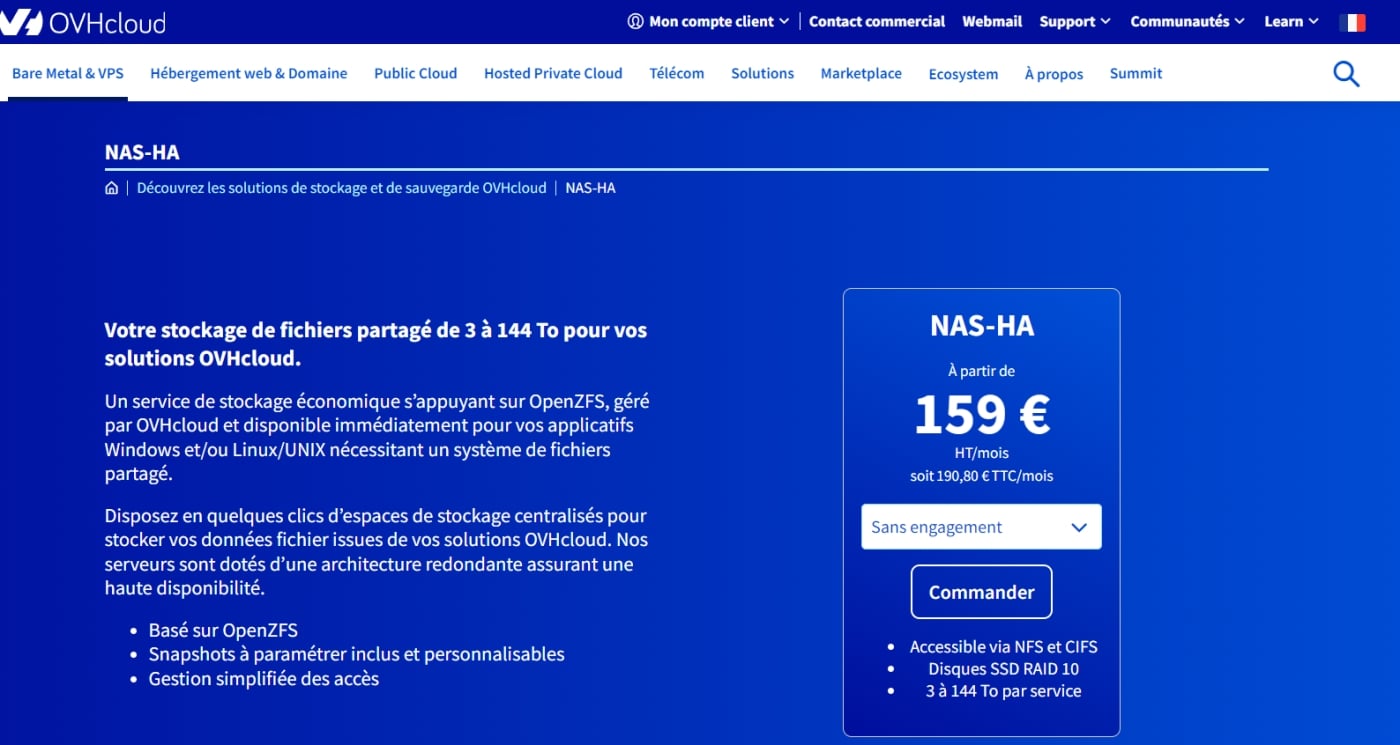 ovh stockage