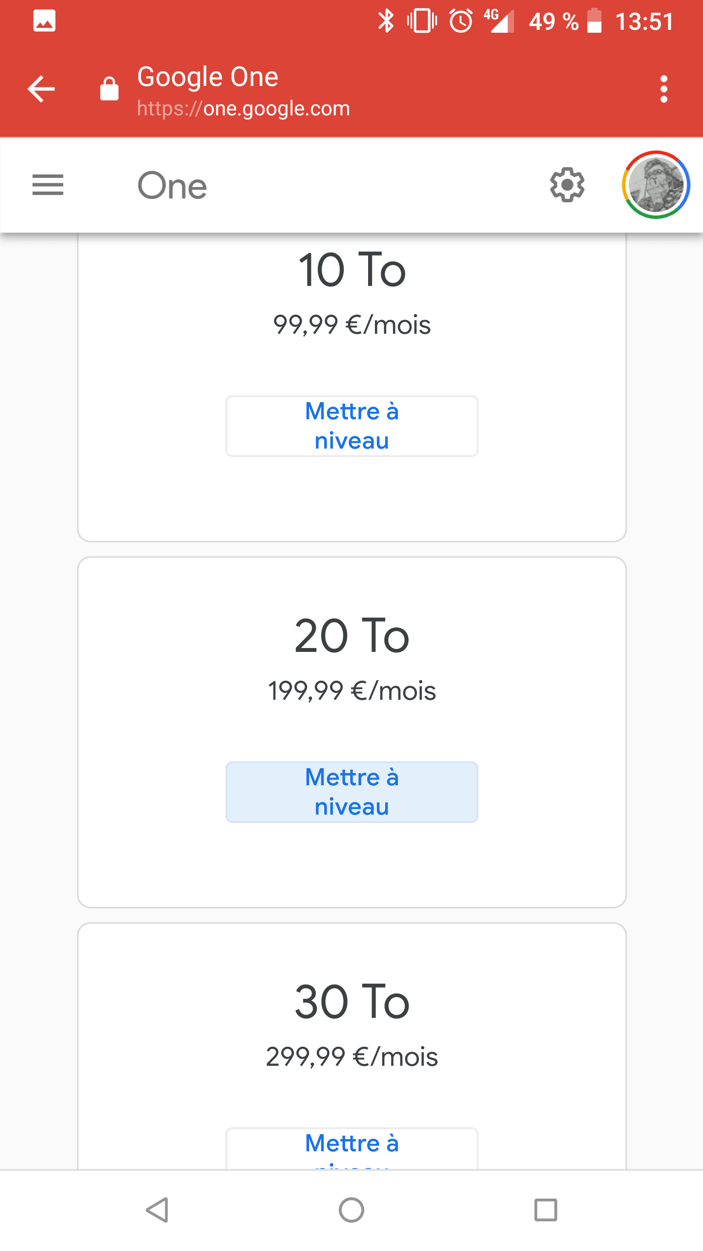 google drive stockage prix